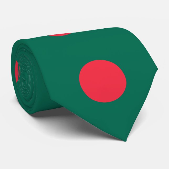 Cravate Drapeau patriotique du Bangladesh (Roulé)
