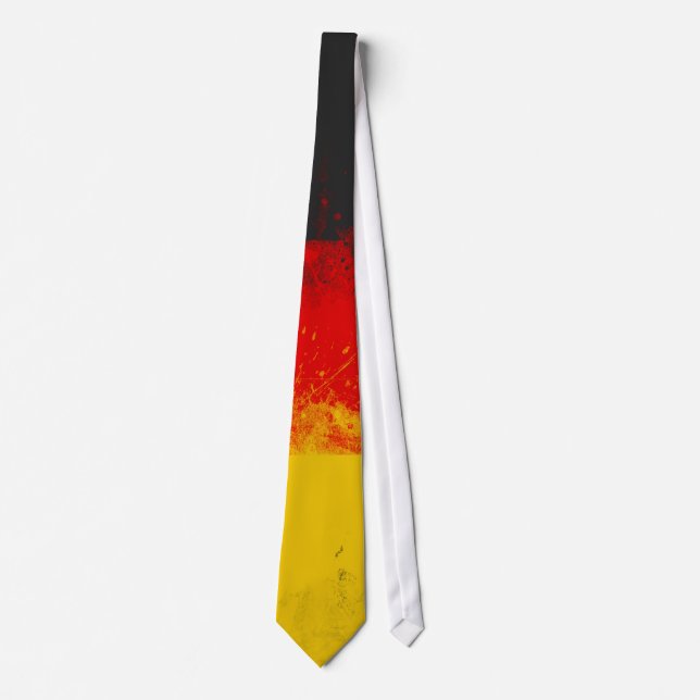 Cravate Drapeau peint Grunge de l'Allemagne (Devant)