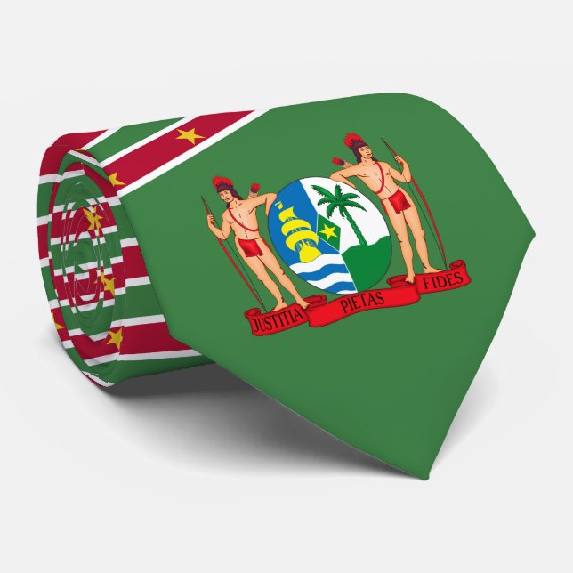 Cravate Drapeau surinamais et armoiries, Drapeau surinamai (Roulé)