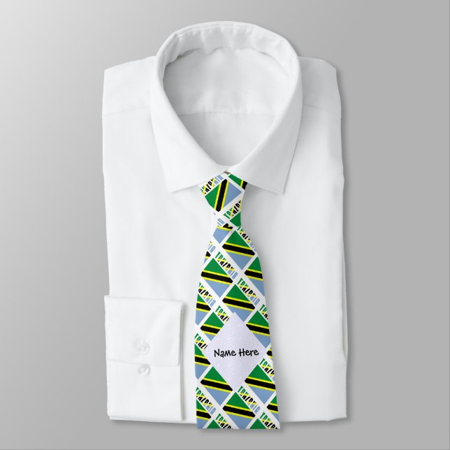 Cravate Drapeau tanzanien avec votre nom (Attaché)
