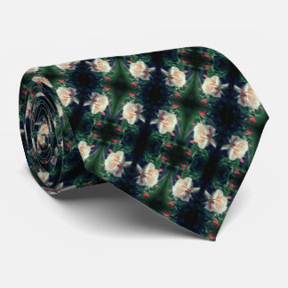 Cravate Dreamy Peach Rose Et Buds Abstrait