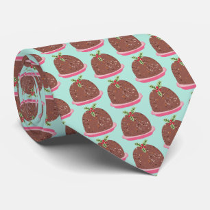 Cravate Drôle de pudding de Noël mignon pour les fêtes