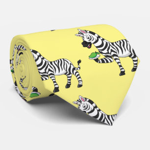 Cravate Drôle dessin animé zèbre