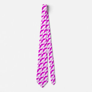 Cravate Drôle motif de moustache de néon rose tendance