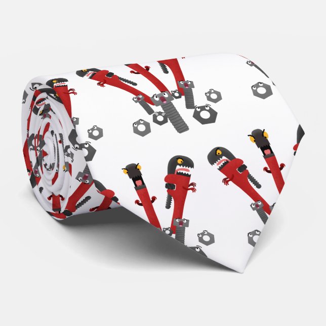 Cravate Drôle outil monstre de clé humour dessin animé (Roulé)