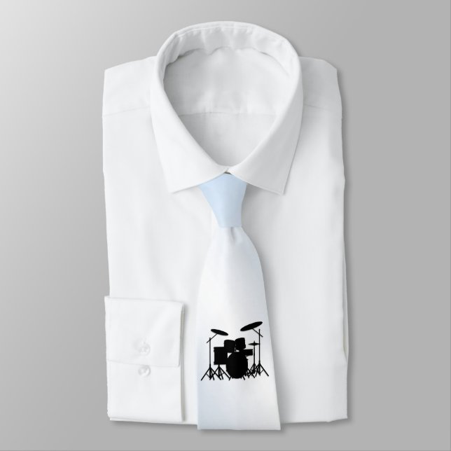 Cravate Drum Music Design Blue (Attaché)