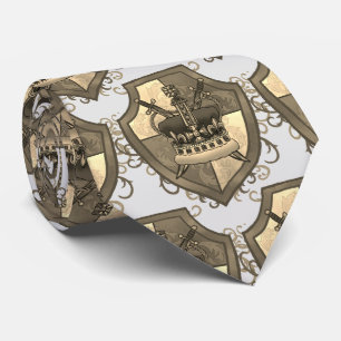 Cravate du bouclier d'épée de couronne de crête de