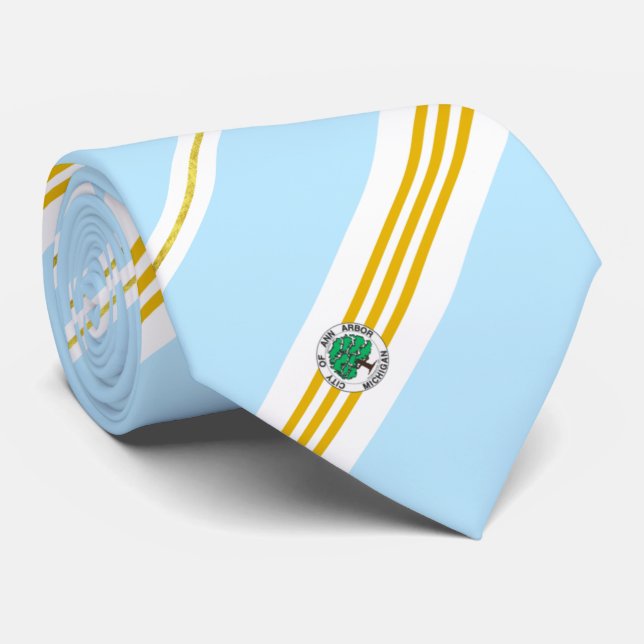 Cravate du drapeau de la ville d'Ann Arbor (Michig (Roulé)