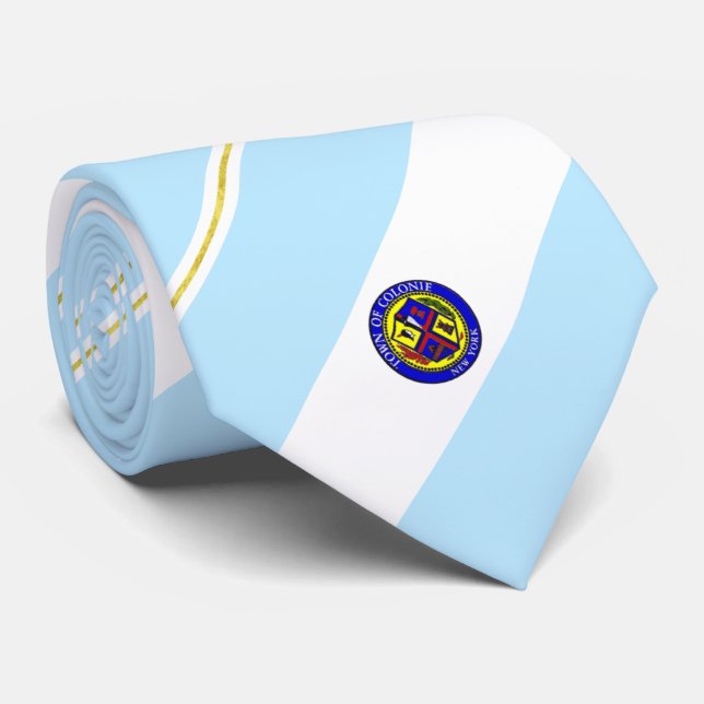 Cravate du drapeau de la ville de Colonie (New Yor (Roulé)