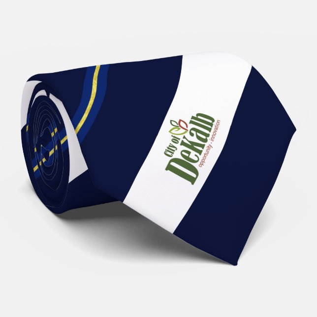 Cravate du drapeau de la ville de DeKalb (Illinois (Roulé)