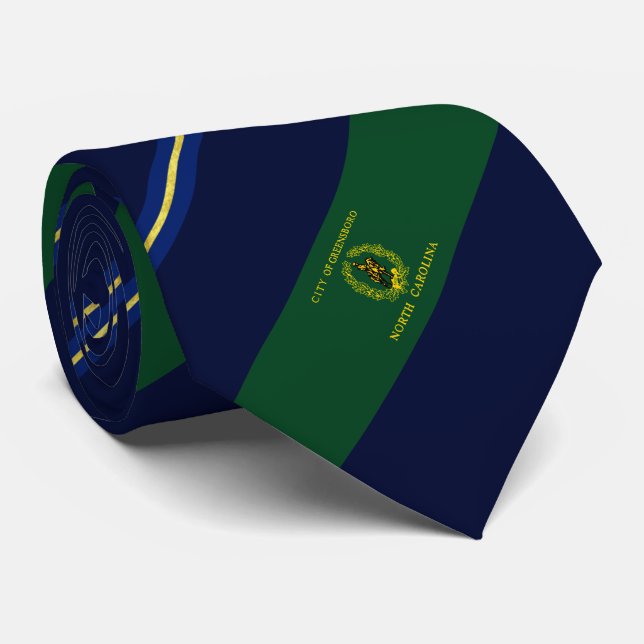 Cravate du drapeau de la ville de Greensboro (Caro (Roulé)
