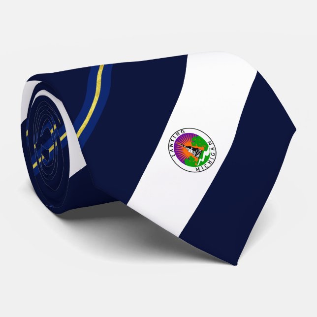 Cravate du drapeau de la ville de Lansing (Michiga (Roulé)