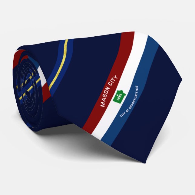 Cravate du drapeau de la ville de Mason (Iowa) (Roulé)
