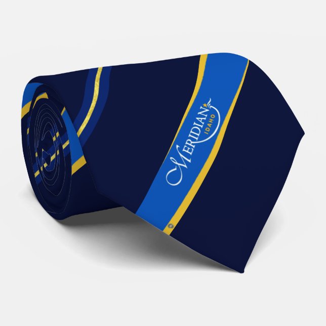 Cravate du drapeau de la ville de Méridien (Idaho) (Roulé)