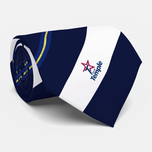 Cravate du drapeau de la ville de Temple (Texas) (Roulé)