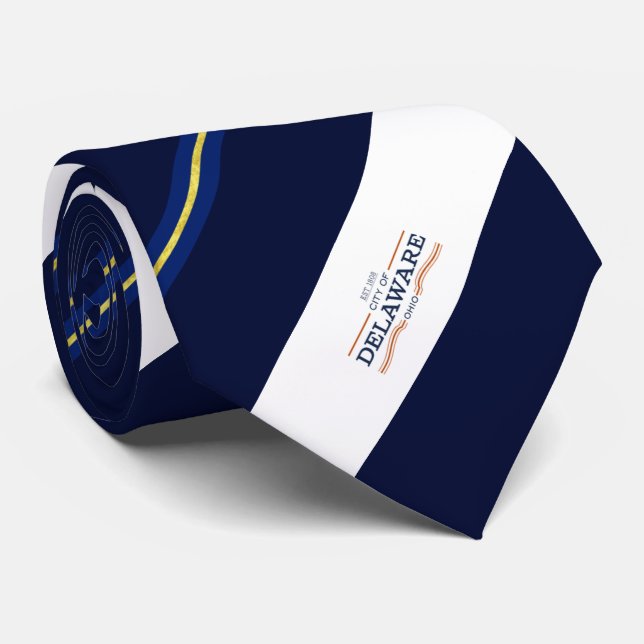 Cravate du drapeau de la ville du Delaware (Ohio) (Roulé)