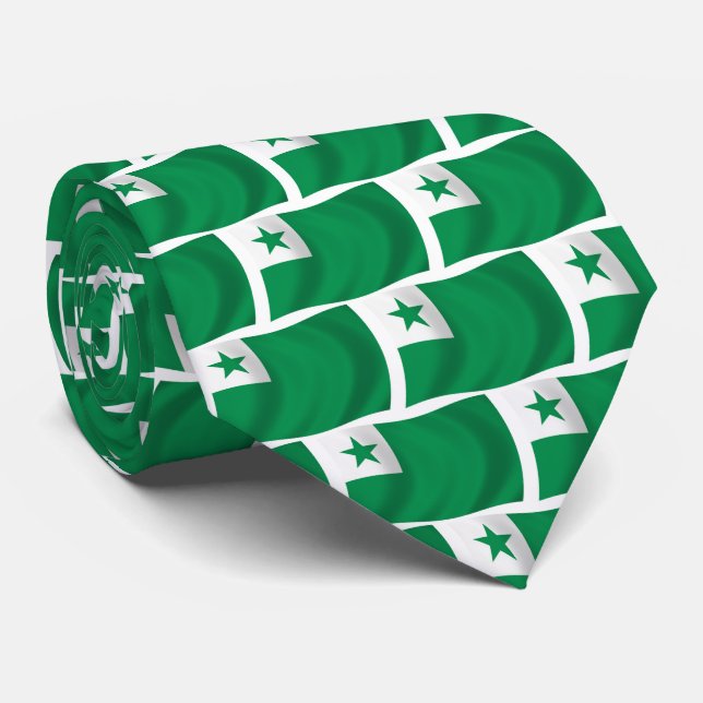 Cravate du drapeau de l'espéranto (Roulé)