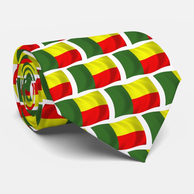 Cravate du drapeau du Bénin (Roulé)