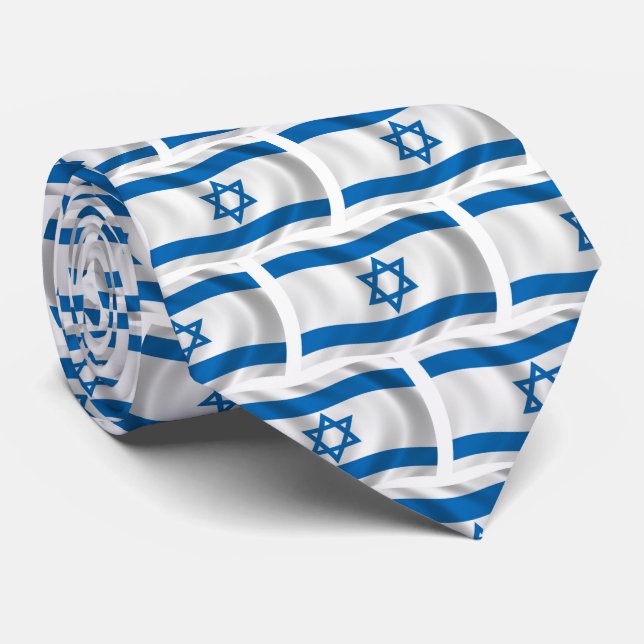 Cravate du drapeau israélien (Roulé)