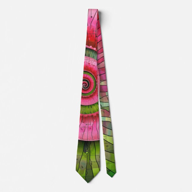 Cravate Dubman Designs : Fibonacci rose et vert lumineux (Devant)