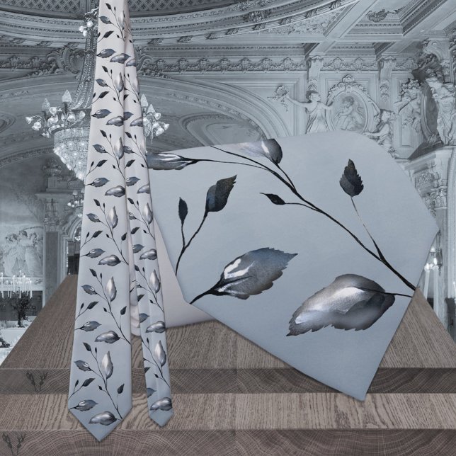 Cravate Dusty Blue Ombre Mariage de verdure (Créateur téléchargé)