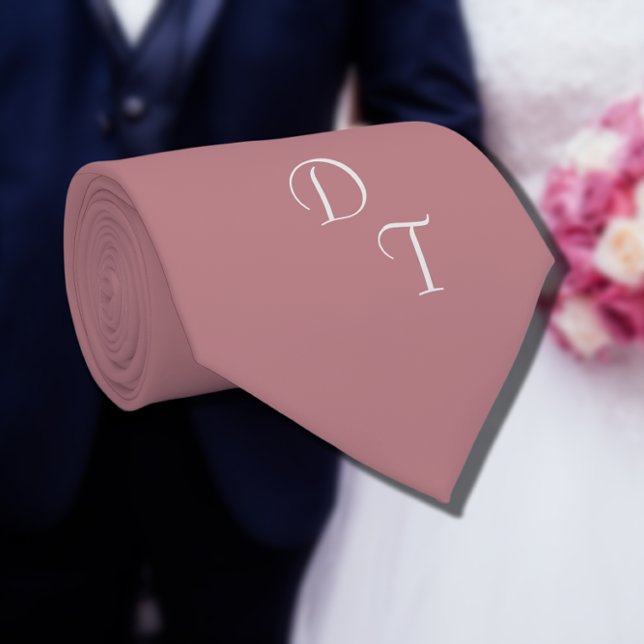 Cravate Dusty Rose - vos monogrammes (Créateur téléchargé)