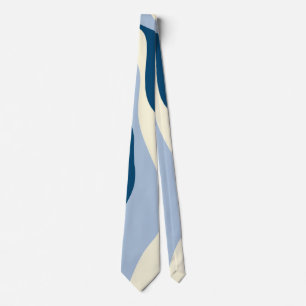 Cravate Ebb et flux 4 - Bleu foncé, Bleu clair et Crème