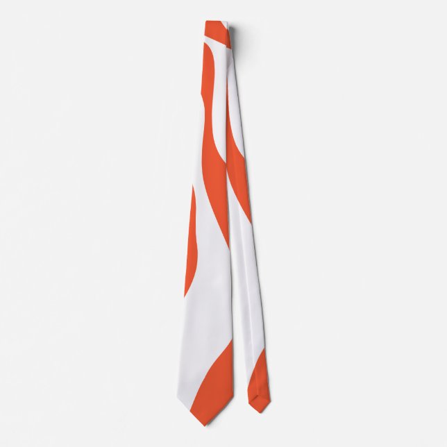 Cravate Ebb et flux 4 en orange et blanc (Devant)