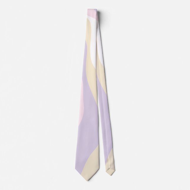 Cravate Ebb et flux 4 - Pastel rose, jaune et violet (Devant)