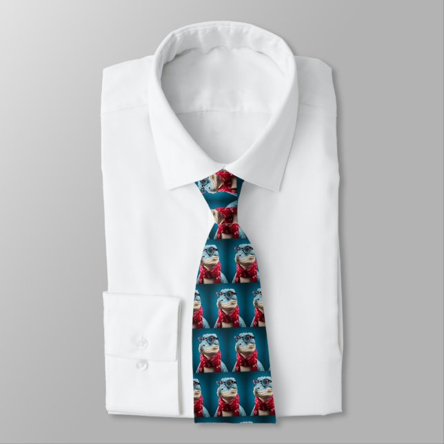 Cravate Écharpe de Noël de dinosaure de Noël (Attaché)