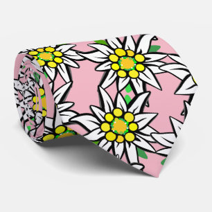 Cravate Edelweiß sur gris, pour les fans de Bavière