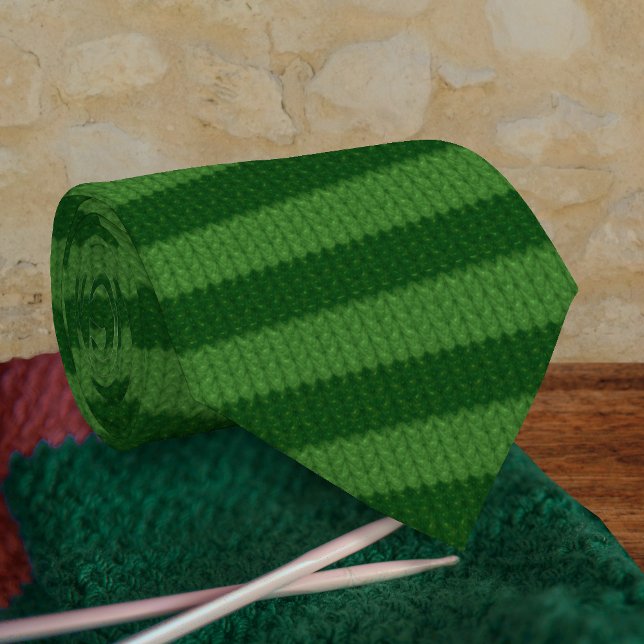 Cravate Effet de Knit vert de Noël - Épinette à deux tons  (Créateur téléchargé)