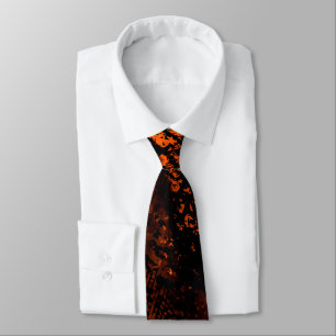 Cravate Effet de taches de peinture orange et noir