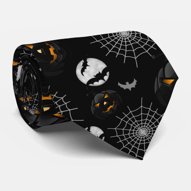 Cravate Éffrayant Dark Halloween Motif (Roulé)