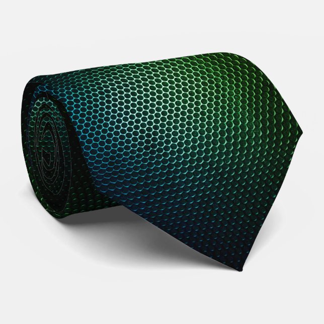 Cravate Élégance de la maille métallique verte – Art rétro (Roulé)