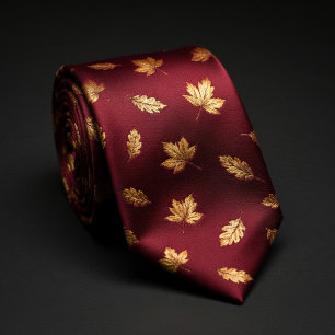 Cravate Élégance feuille d'or de Bourgogne
