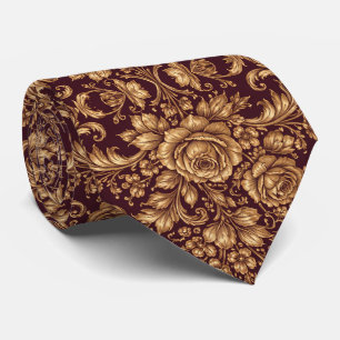 Cravate Élégance Florale Baroque Royale
