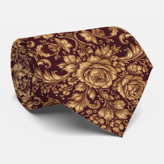 Cravate Élégance Florale Baroque Royale