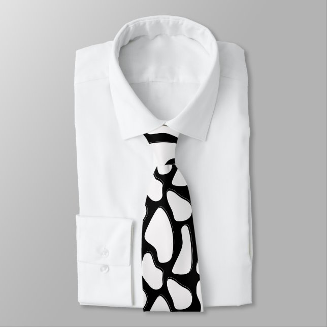 Cravate Élégance Noir Blanc (Attaché)