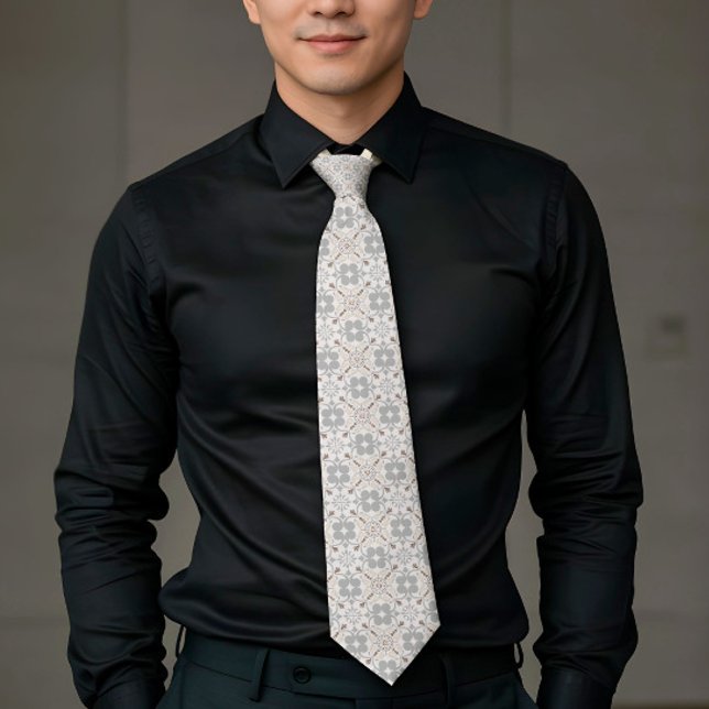 Cravate Elegant Aesthetics Spanish Geometric Pattern Tie (Créateur téléchargé)