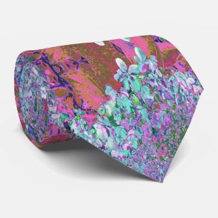 Cravate Elegant Aqua et Purple Limelight Hydrangea Détail