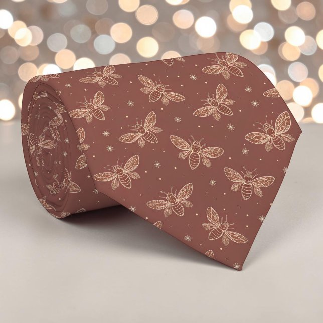 Cravate Elegant Bee Pattern Custom Necktie (Créateur téléchargé)