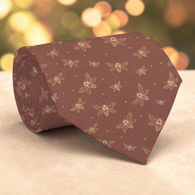 Cravate Elegant Bee Pattern Custom Necktie (Créateur téléchargé)