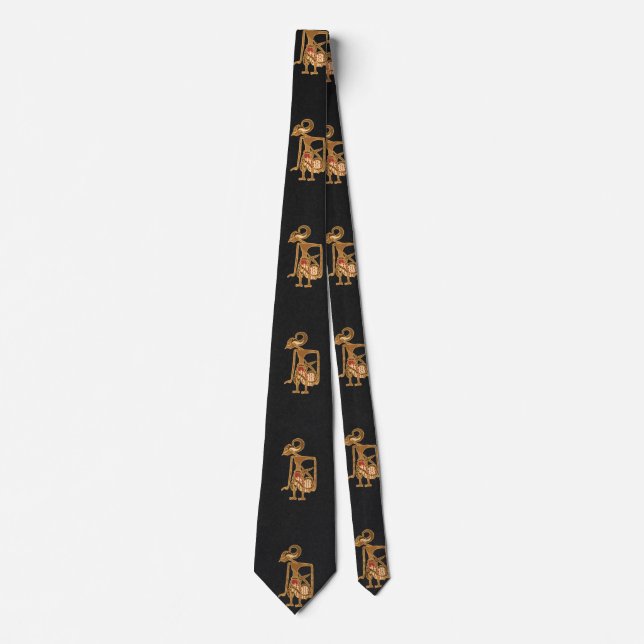 Cravate Elegant Black Neck Tie with Arjuna Image (Devant)