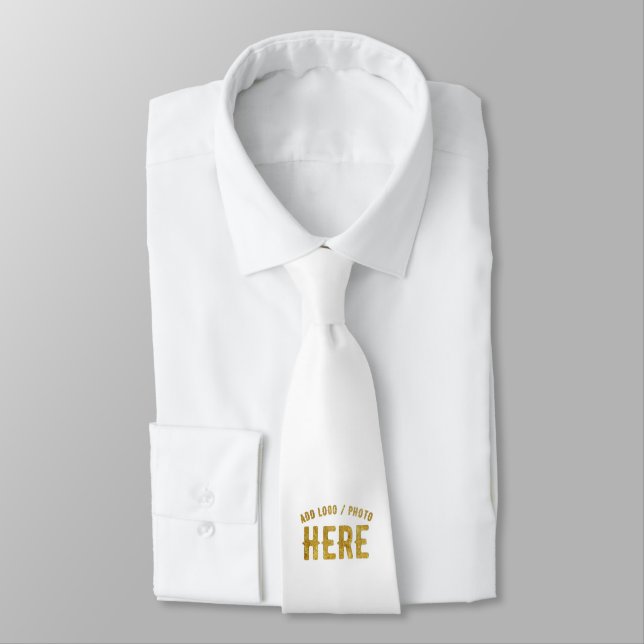 CRAVATE ÉLÉGANT BLANC PERSONNALISABLE MODERNE MARQUE VÉRIF (Attaché)