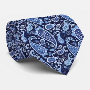 Cravate Elégant bleu marine Floral Paisley
