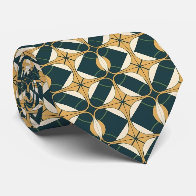 Cravate Élégant carrelage motif art déco (Roulé)