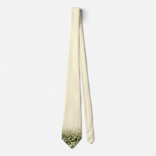 Cravate Élégant Crème & Vert Sauge Prairie Fleur Sauvage