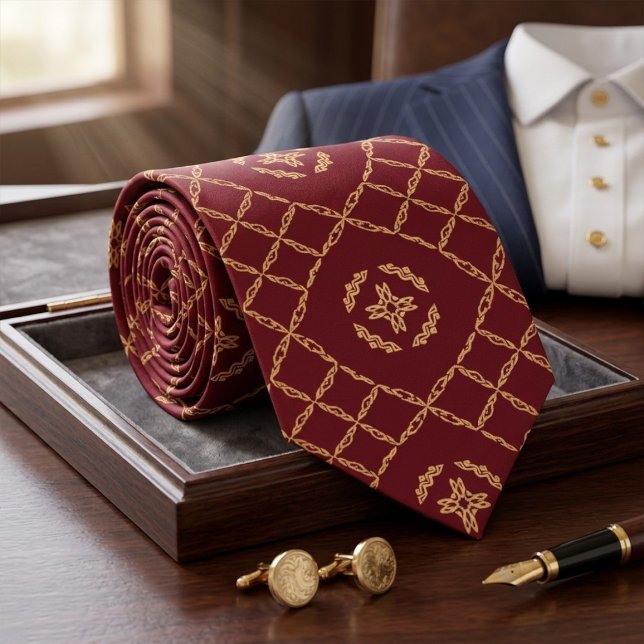 Cravate Elegant Dark Burgundy Wedding Tie, Modern (Créateur téléchargé)