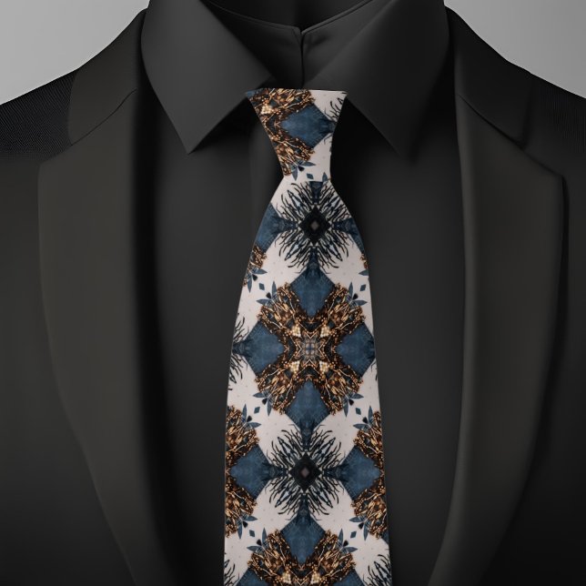 Cravate Élégant Denim blanc et Motif X bijoux (Créateur téléchargé)